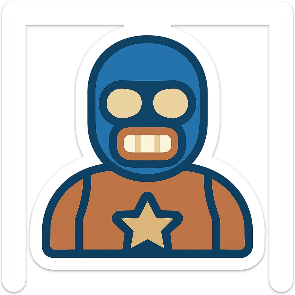 El Primo from Brawl Stars, lineal color icon style, clean lines and soft color fills sticker