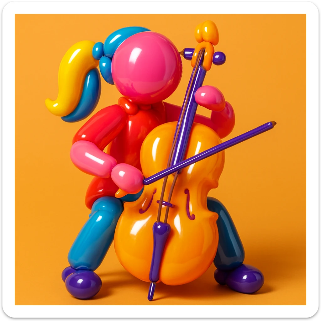 girl playing cello sticker