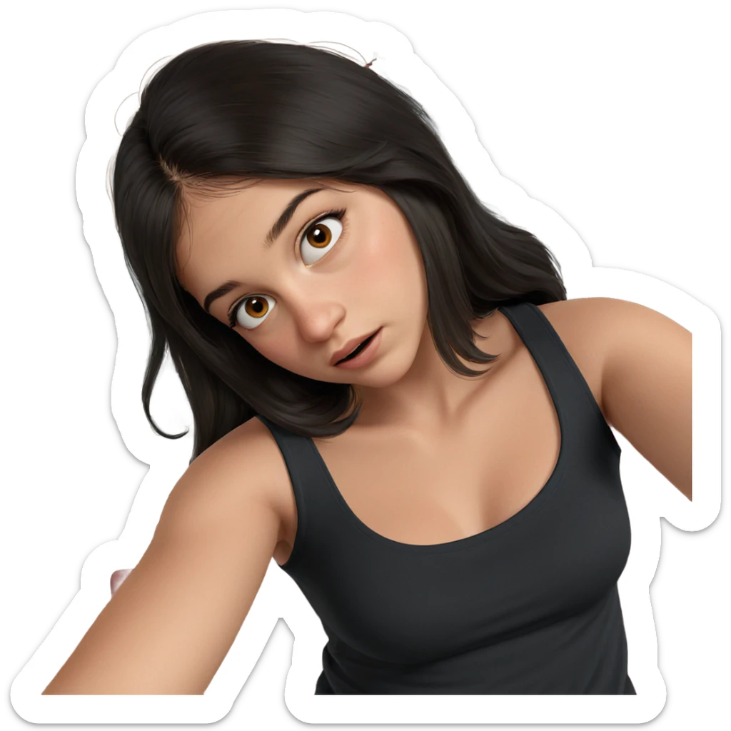 realistic portrait of girl sticker