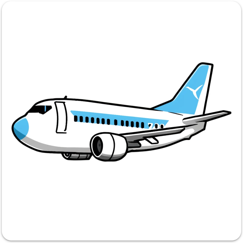 Boeing 737 commercial passenger airplane traveling around the world with Earth visible sticker