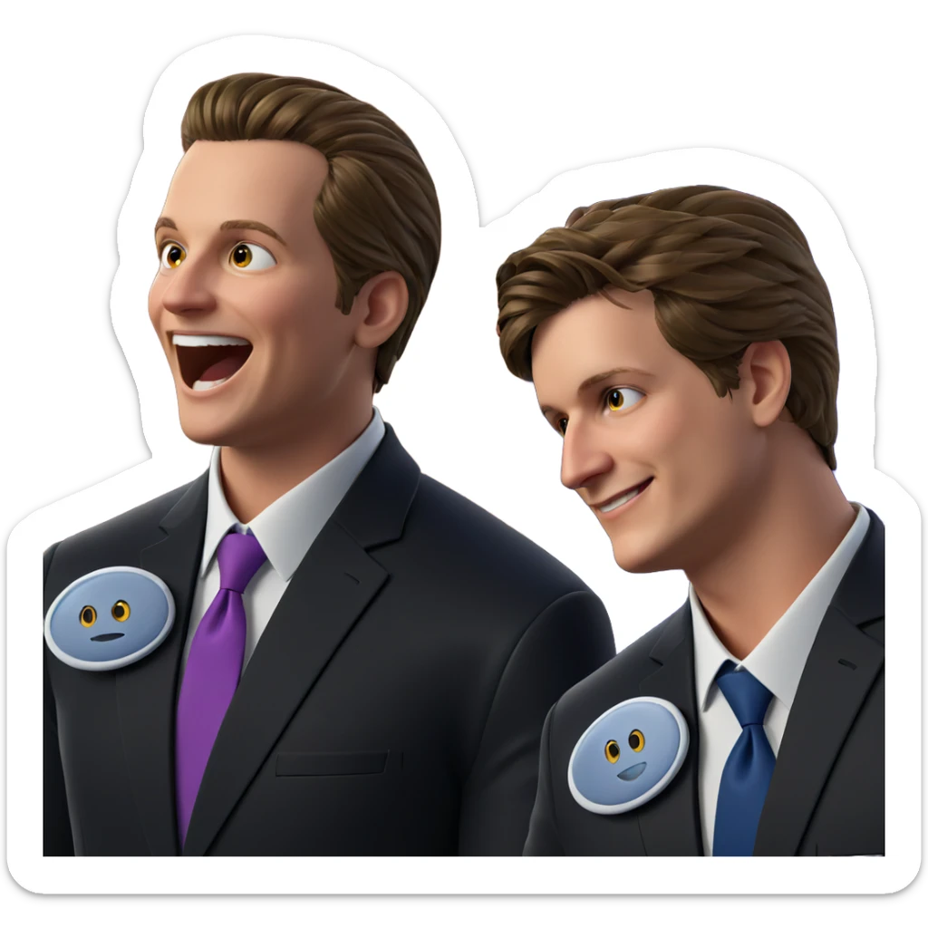 formal boys in stylish attire sticker