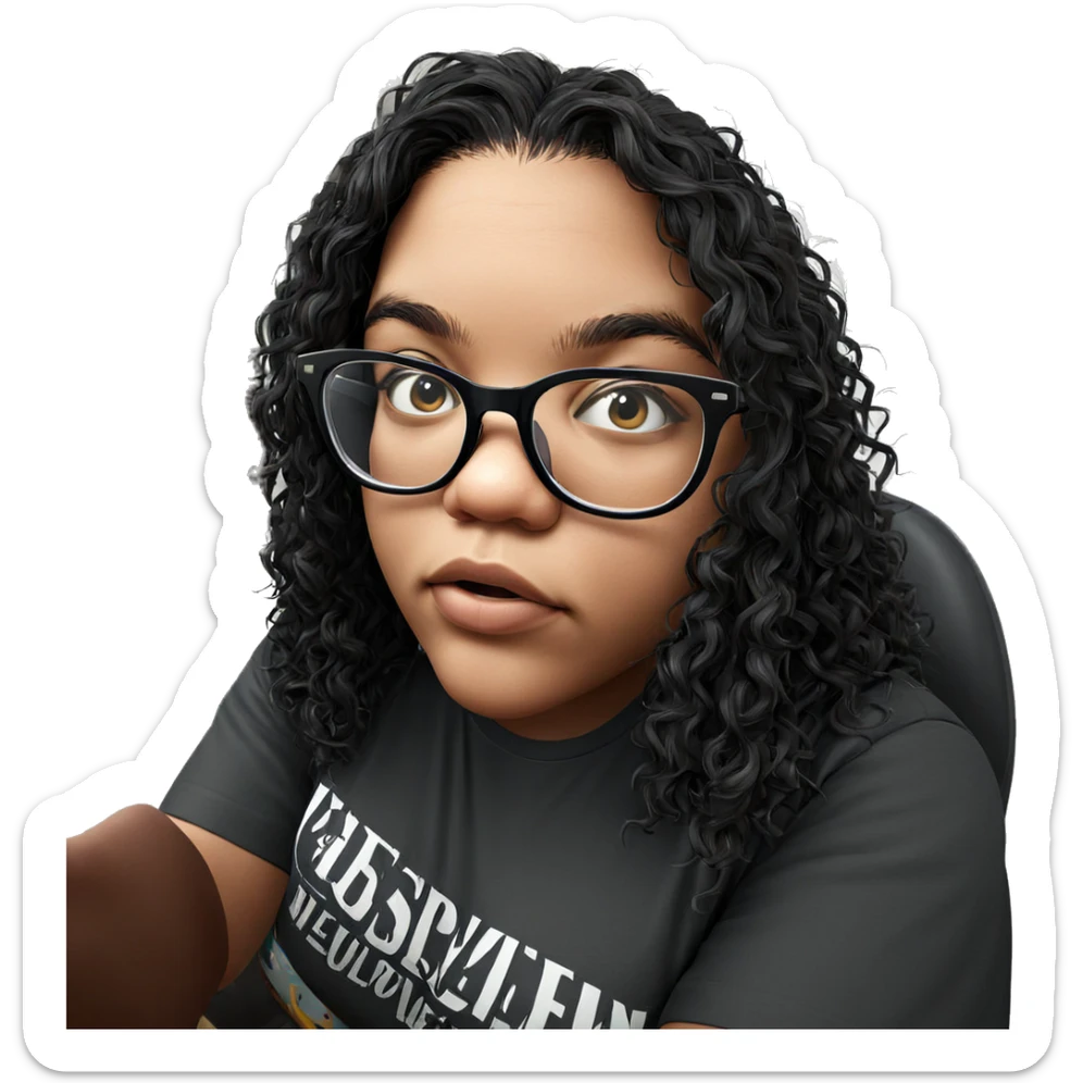 girl in glasses indoors sticker