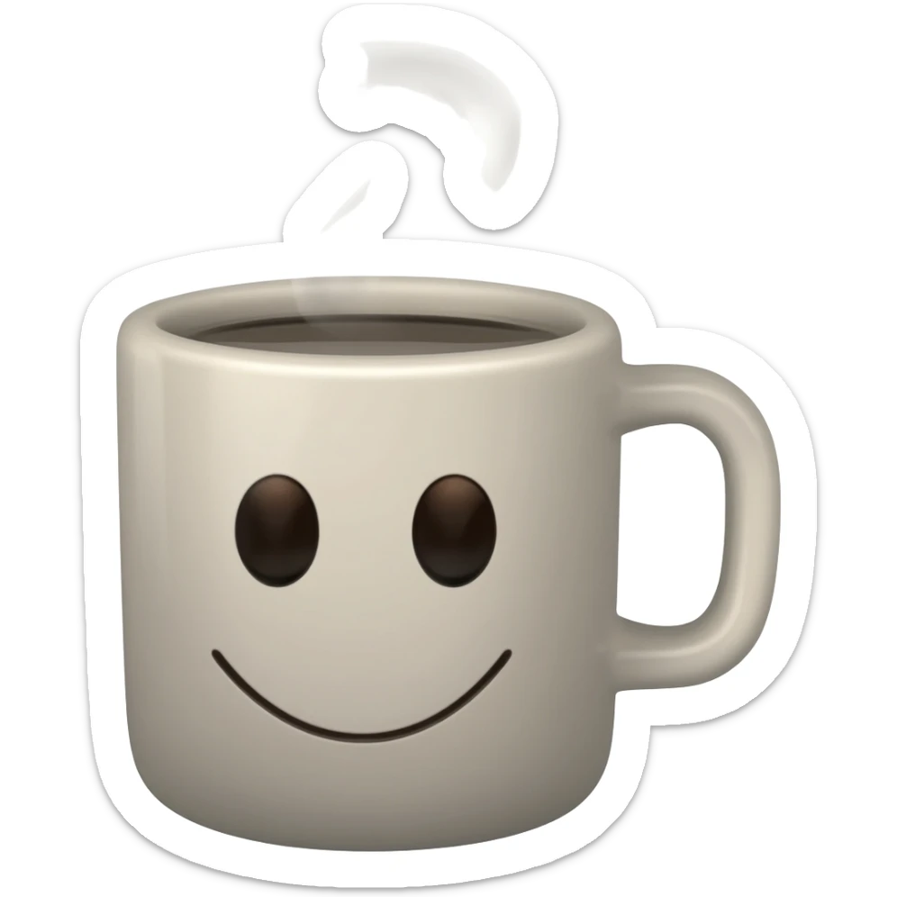 Coffee with emoji sticker