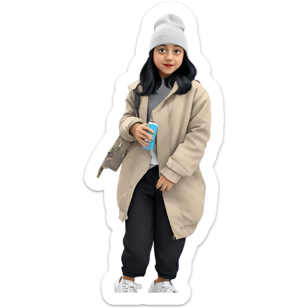 stylish girl with black hair sticker