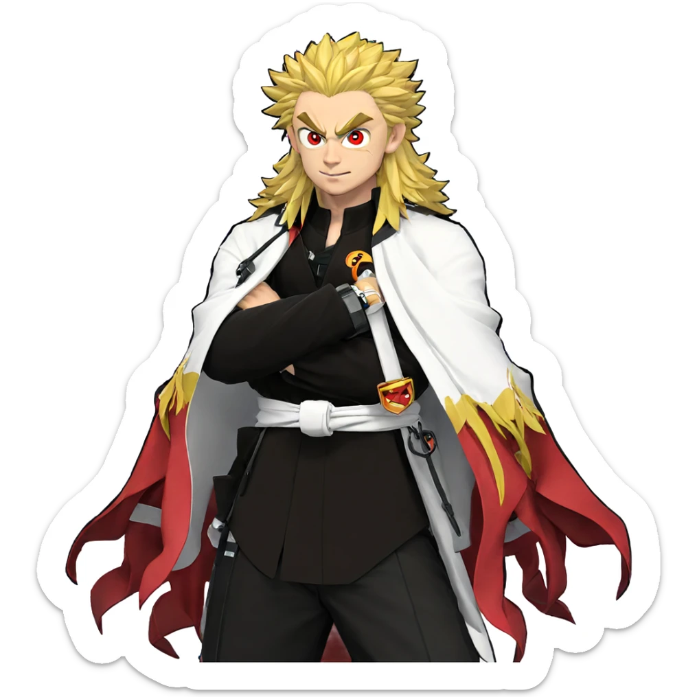 rengoku wearing black jacket sticker