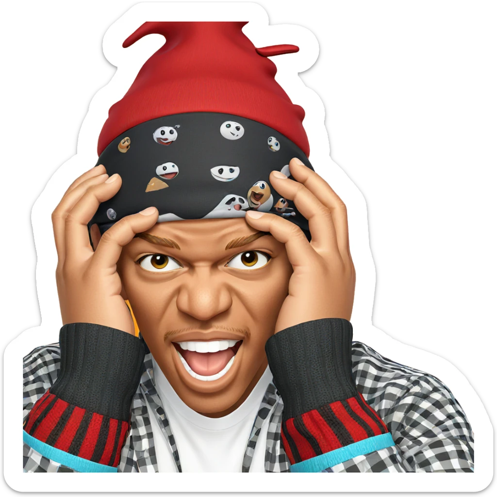 smiling boy in hat sticker