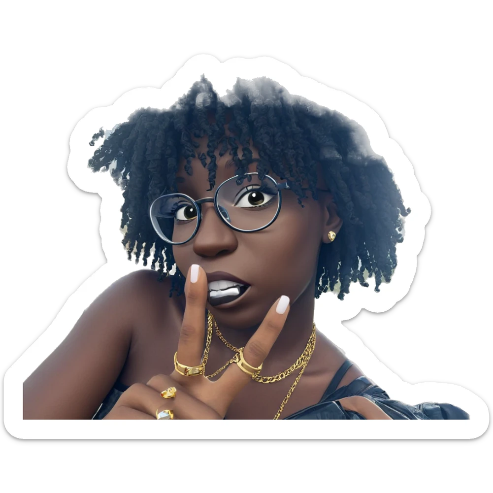 girl in jewelry under sky sticker