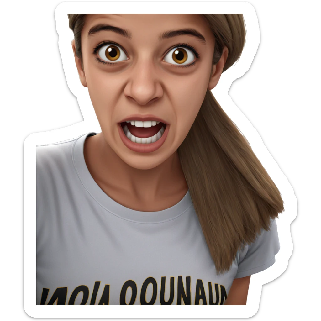 realistic portrait of young woman sticker