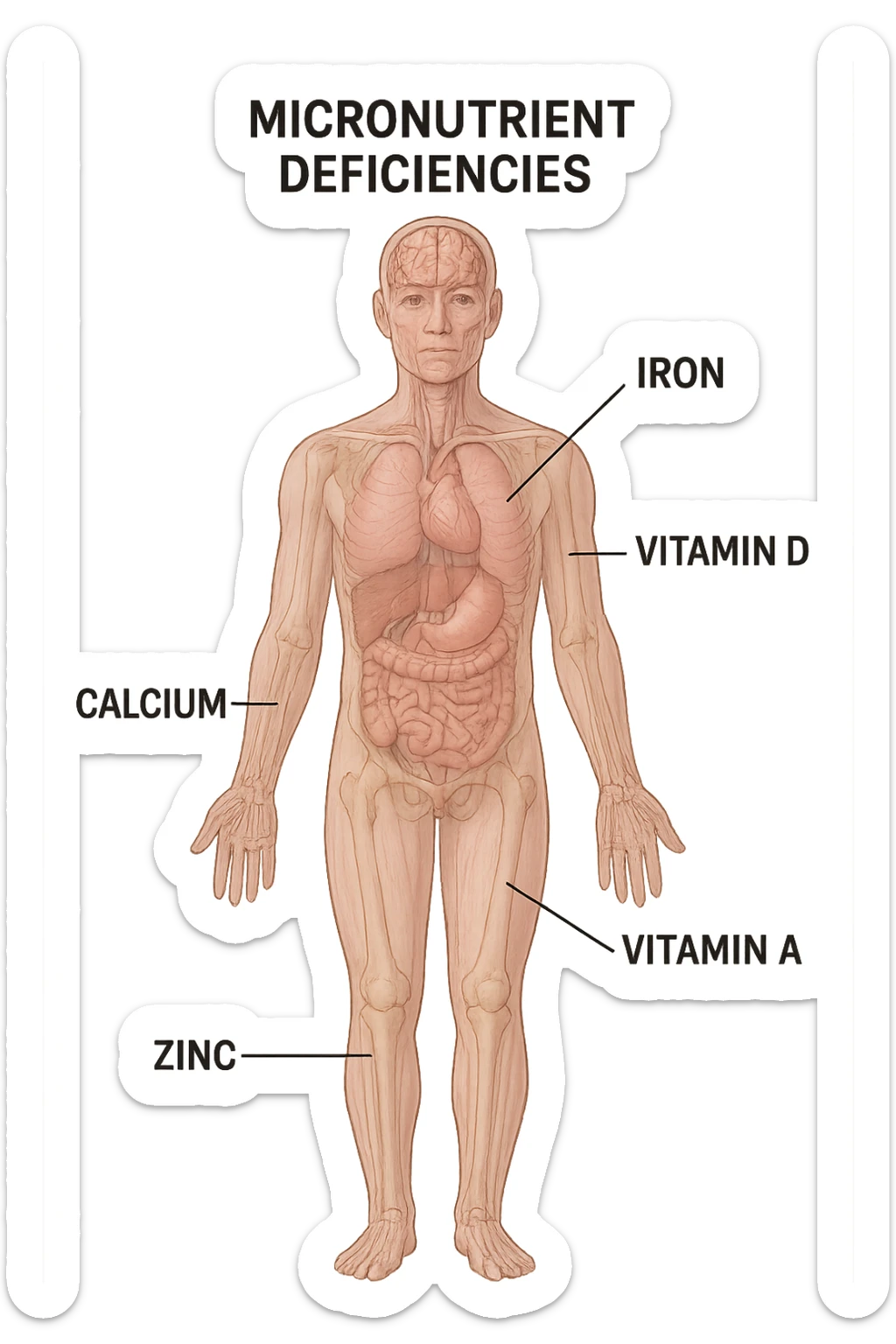 corpo umano in carenza di micronutrienti sticker