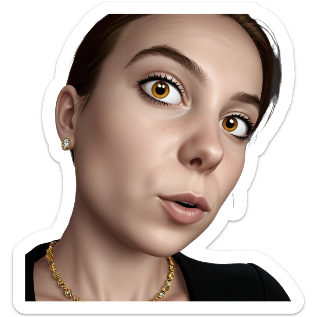 freckled girl with jewelry sticker