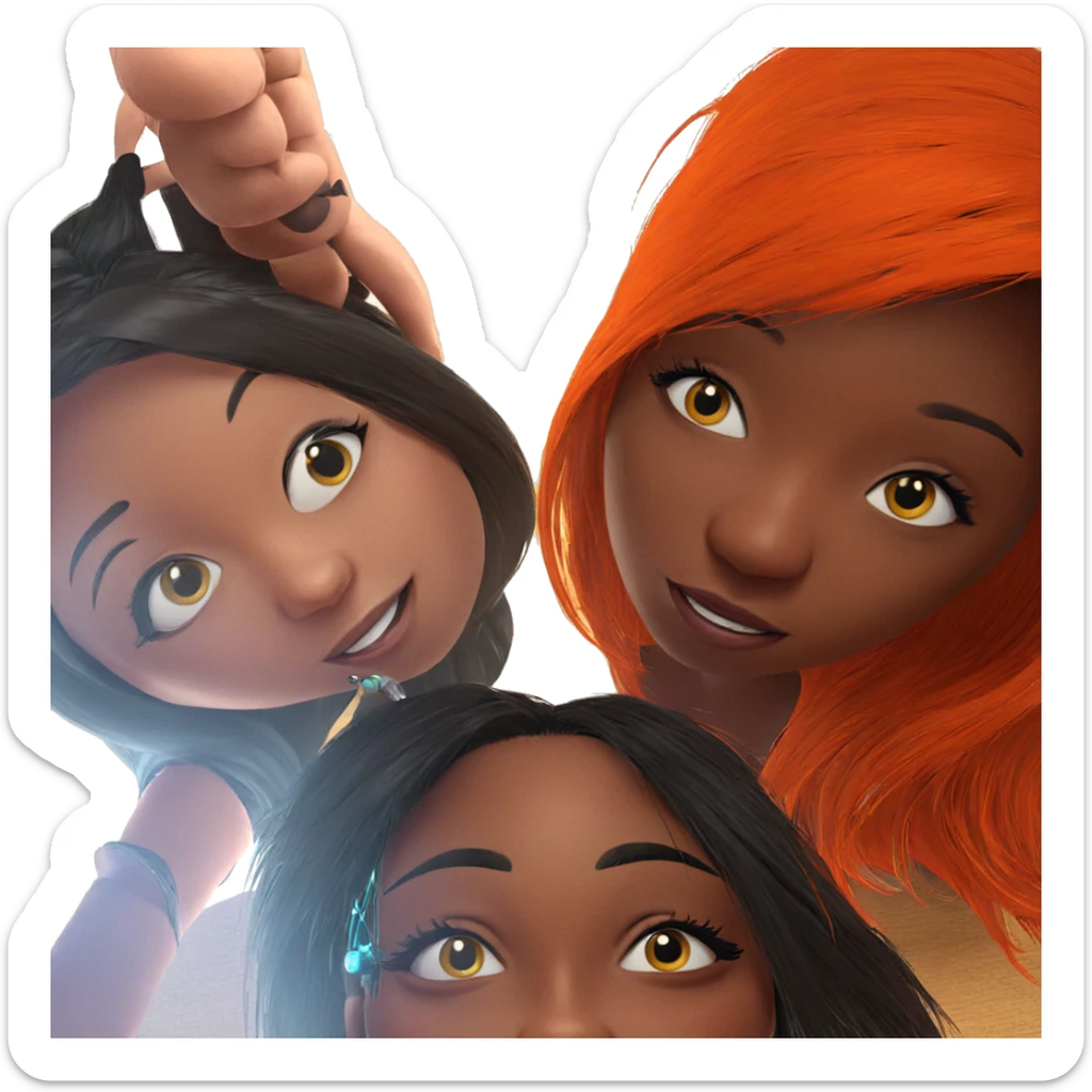 playful girls with piercings sticker