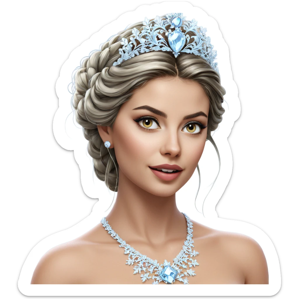 snowy portrait of a princess sticker