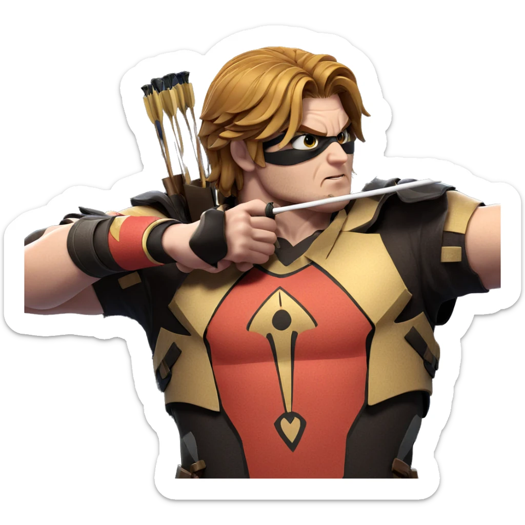 aiming with bow and arrow sticker