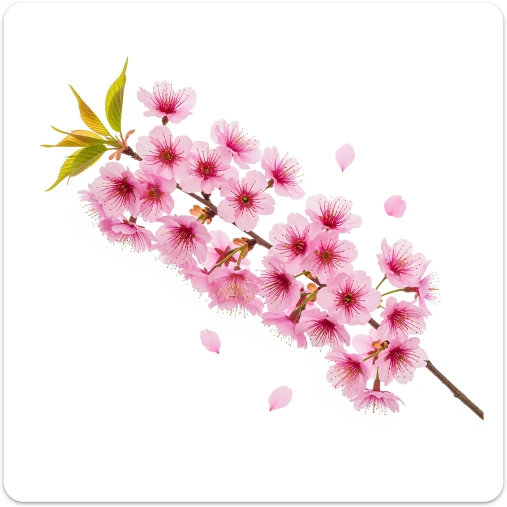pink sakura cherry flower, remove background sticker