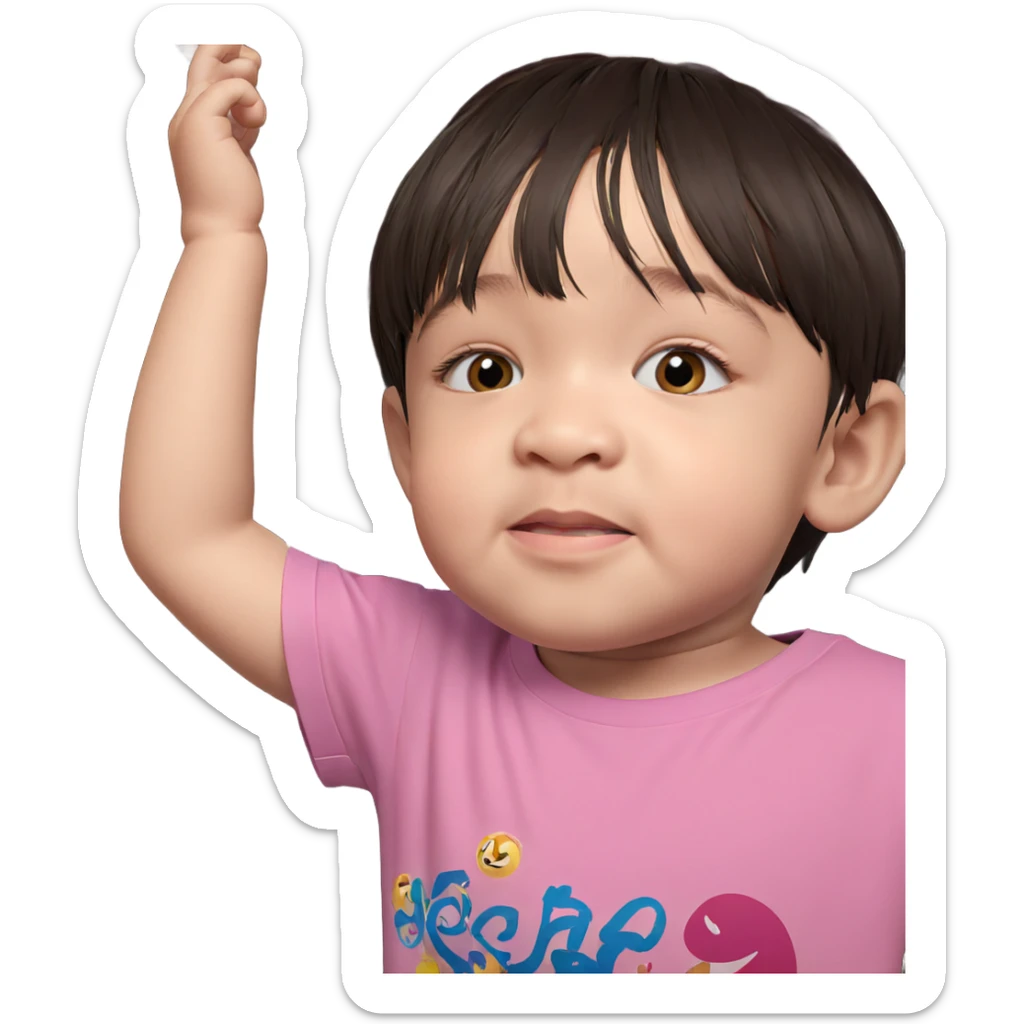 child in pink shirt sticker