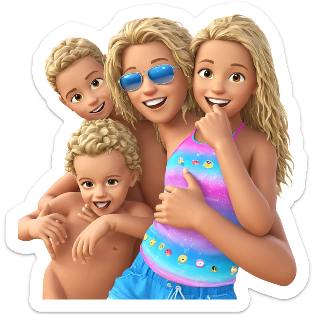 beach fun with friends sticker