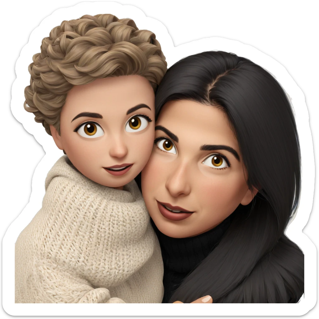 girls in black sweaters sticker