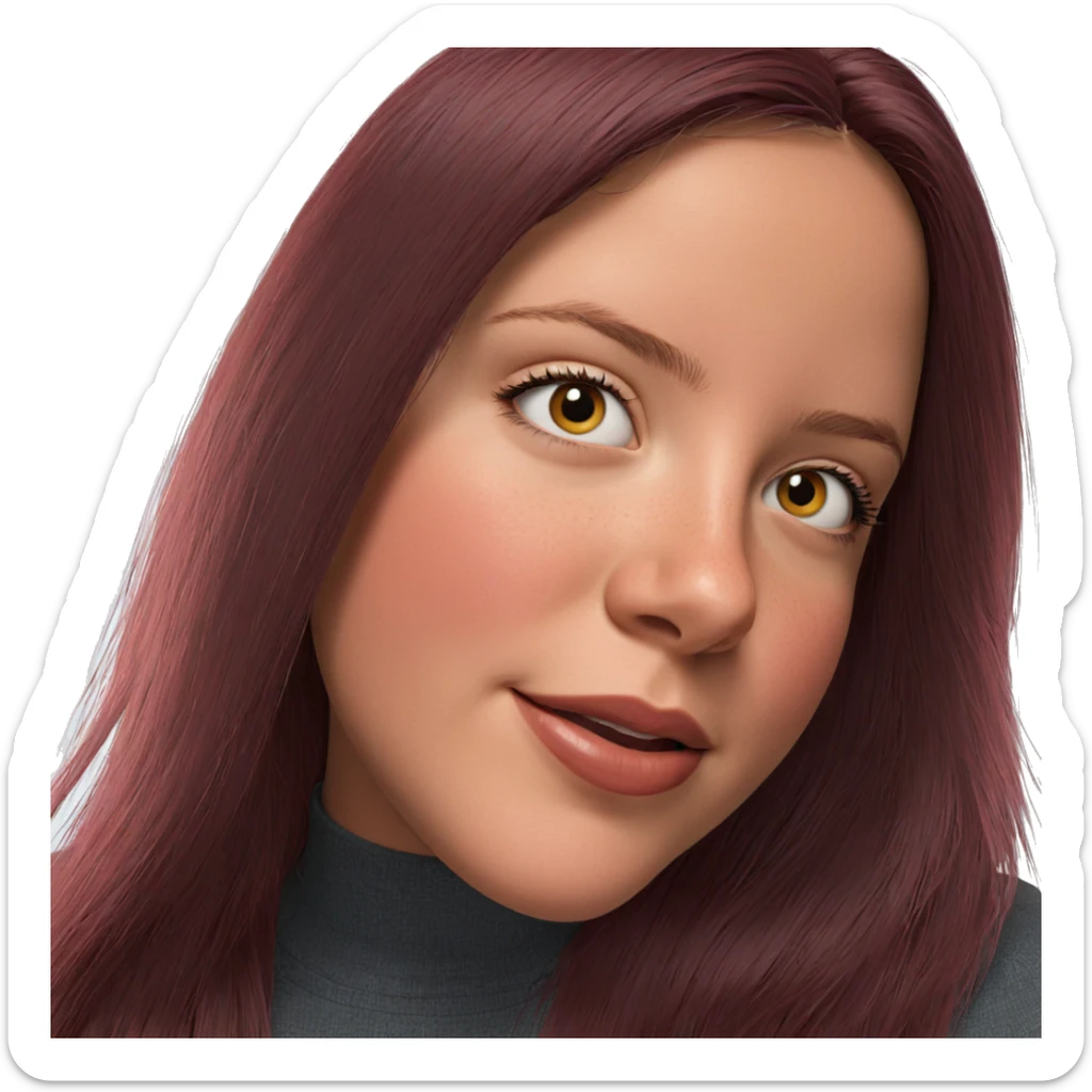 realistic portrait of girl sticker