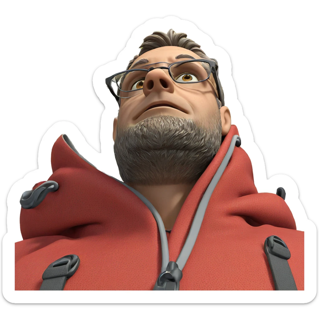 boy with glasses by tree sticker