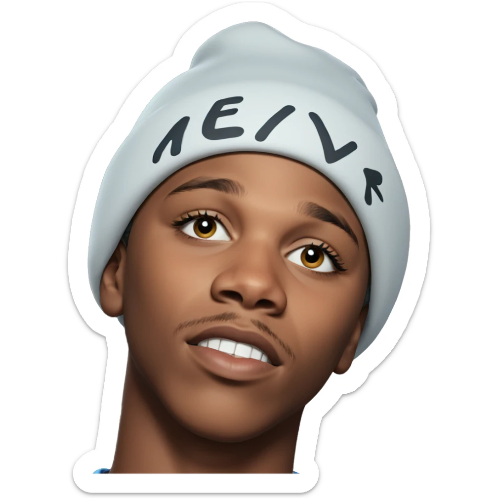 boy with hat portrait meme sticker