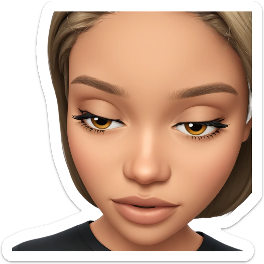 serene girl portrait close-up sticker