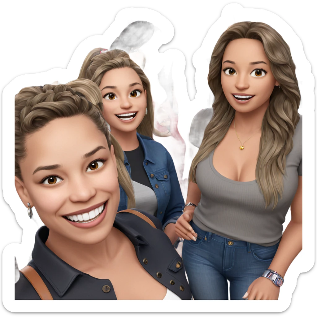 friendly gathering of stylish girls sticker