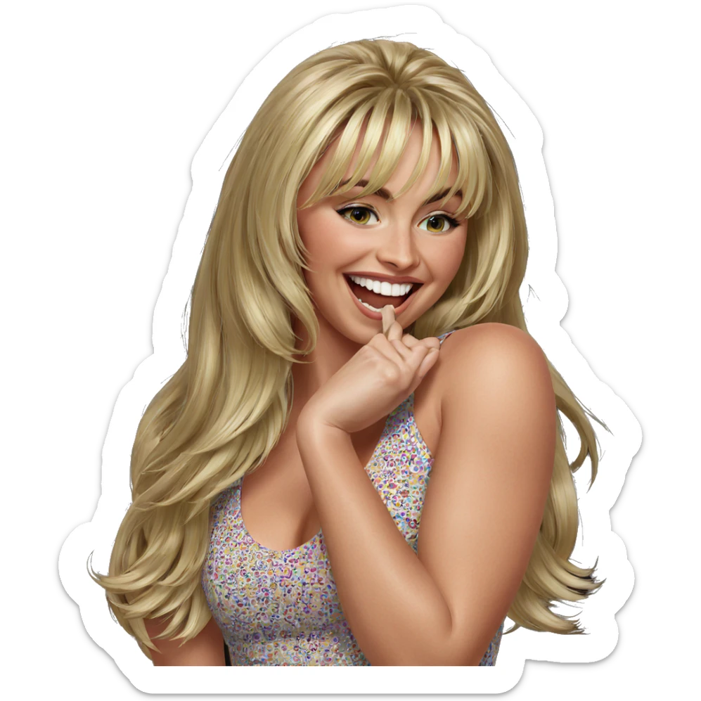 smiling blonde girl portrait sticker