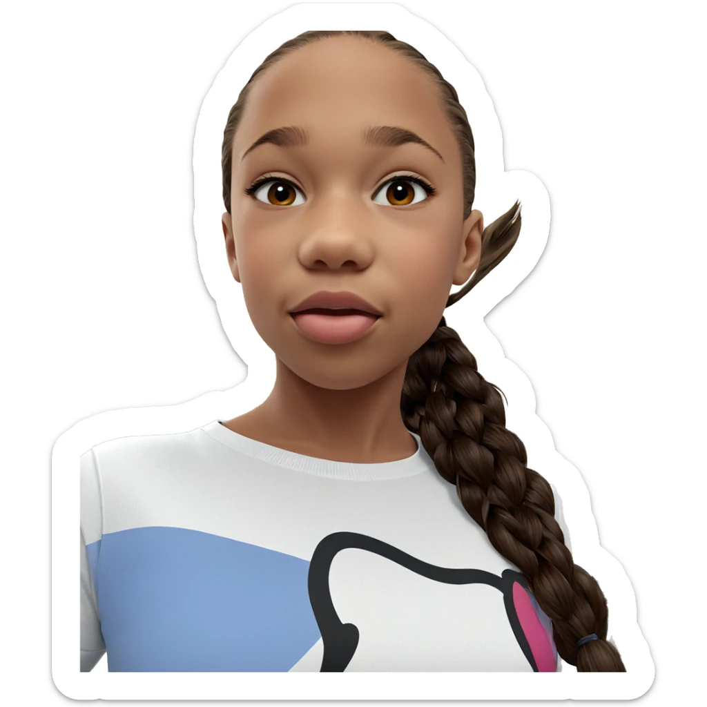 girl in white shirt indoors sticker