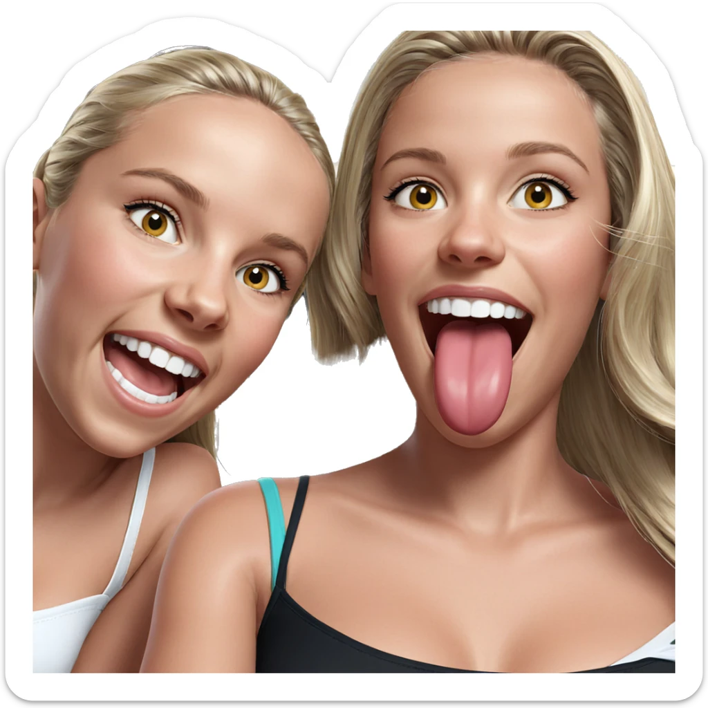 blonde girls showing their smiles sticker