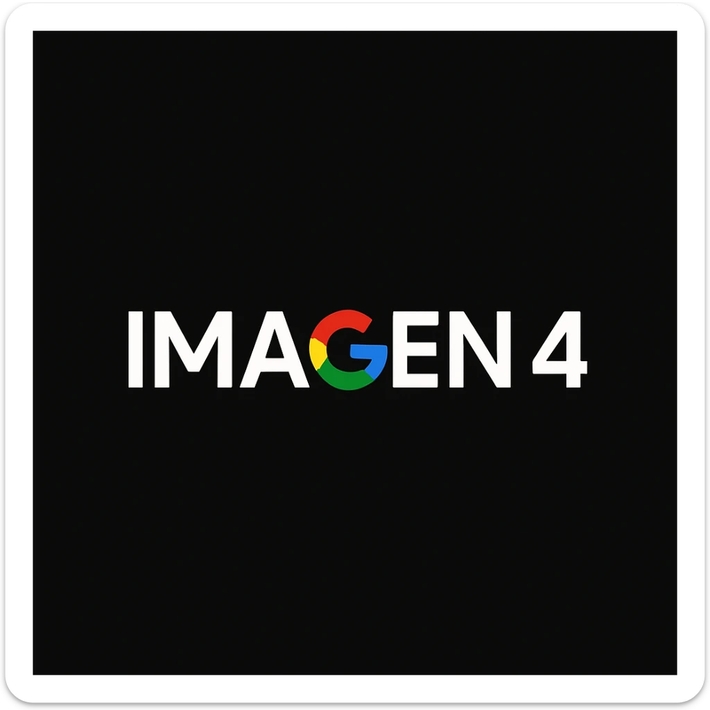 make golo of "IMAGEN 4" with googles G, black background sticker