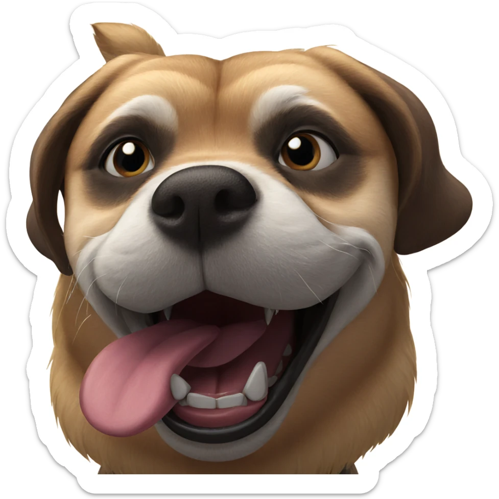 dog showing off its teeth sticker