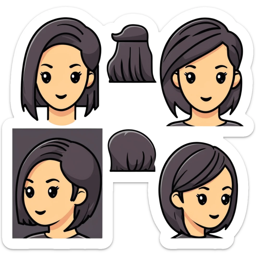 hair salon marketing social media promotion, hairstyle before and after sticker