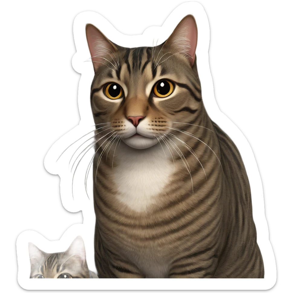 realistic indoor cat portrait sticker