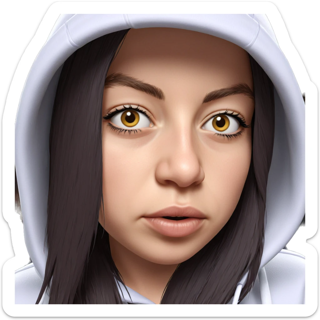 hooded girl portrait realism sticker