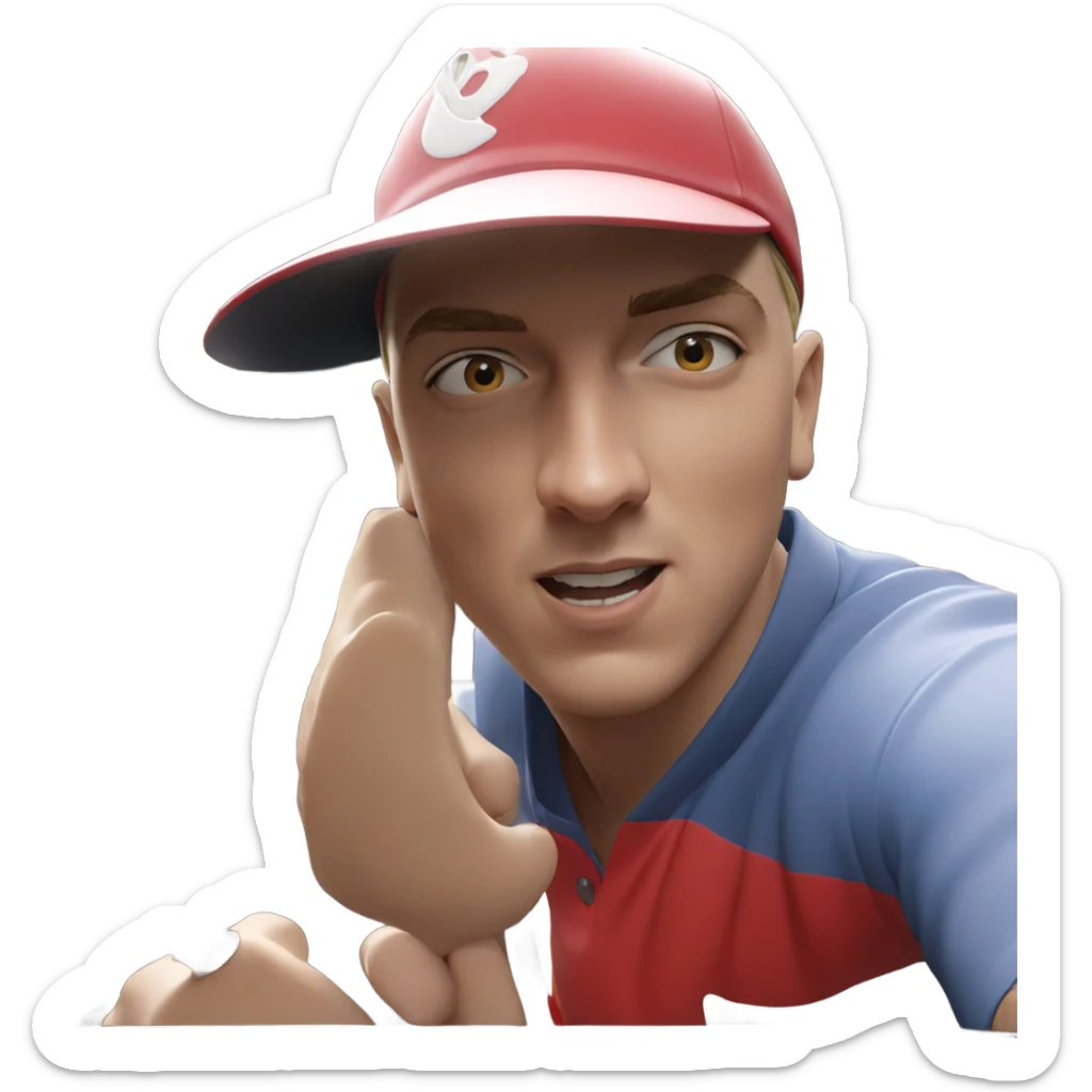boy in baseball cap sticker
