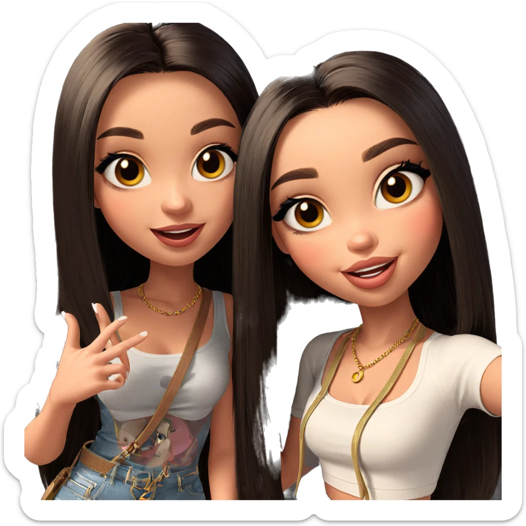 happy girls posing together sticker