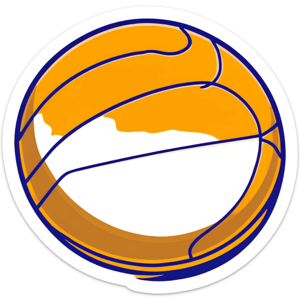 luxurious golden basketball, shiny metallic gold surface with orange seams sticker