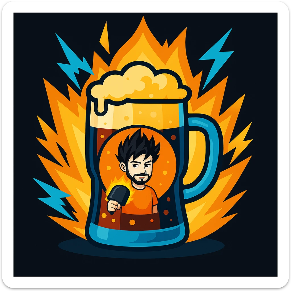 Füge das angegebene Logo mittig auf das Goaßmaß-Glas ein, ohne die leuchtende Dragon Ball Z-Aura zu verdecken. Stil: Vibrant Toon. sticker