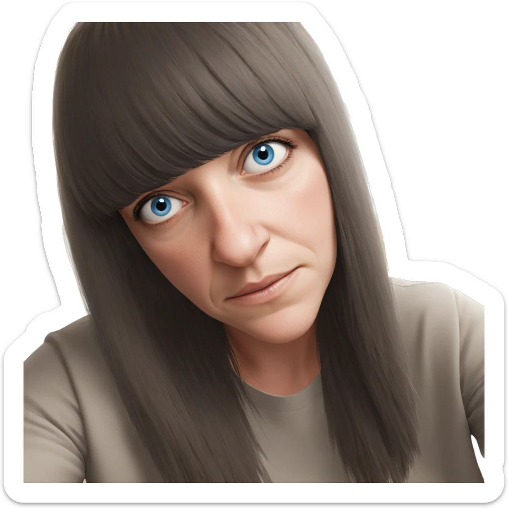 realistic girl with blue eyes sticker