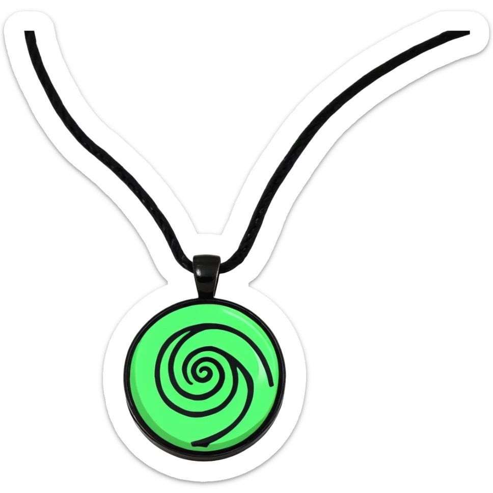 Moana's necklace with heart of Te Fiti green spiral stone sticker