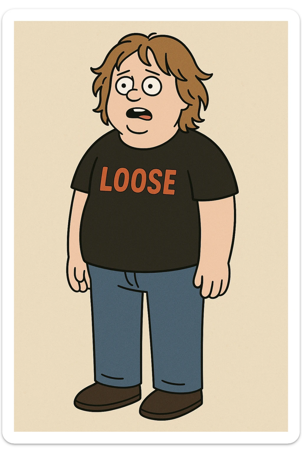 Lewis capaldi black shirt red Loose a blue jeans  sticker