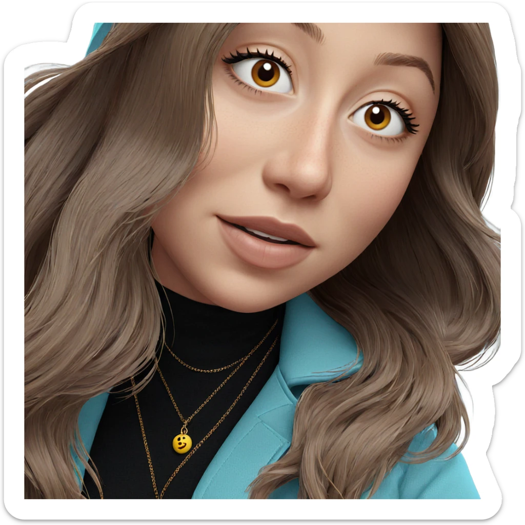 brown-haired girl portrait sticker