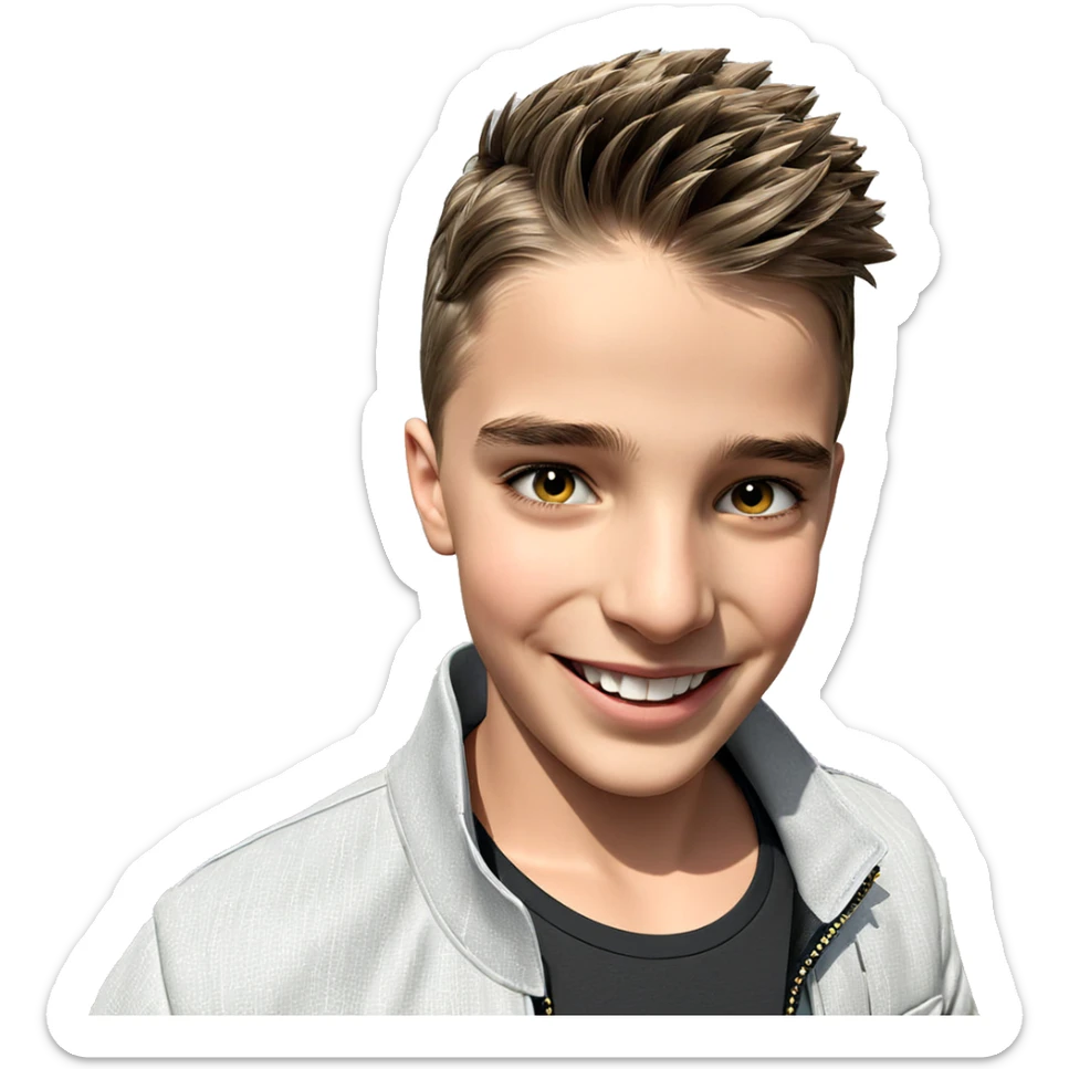 smiling boy in stylish jacket sticker