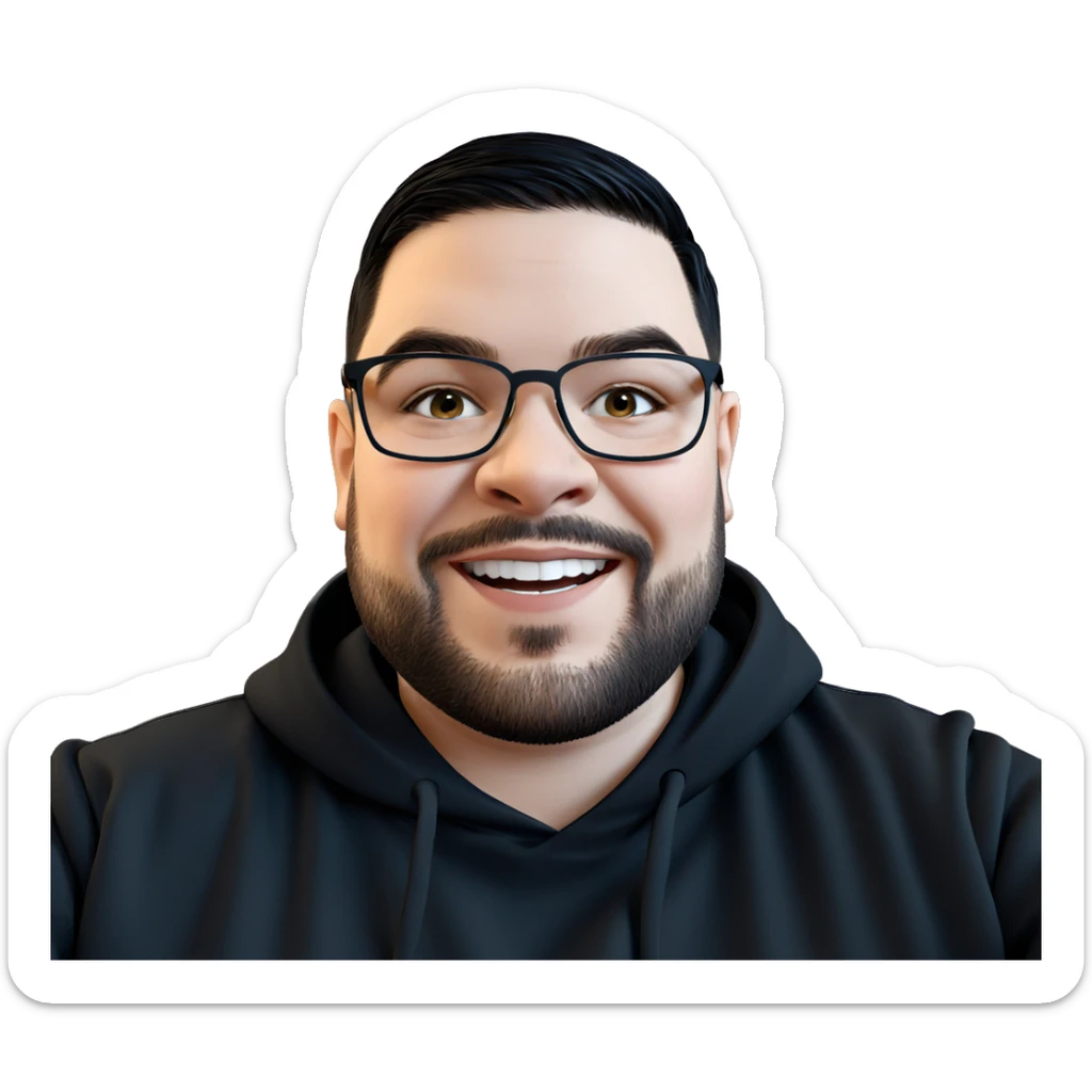 smiling boy in black hoodie sticker