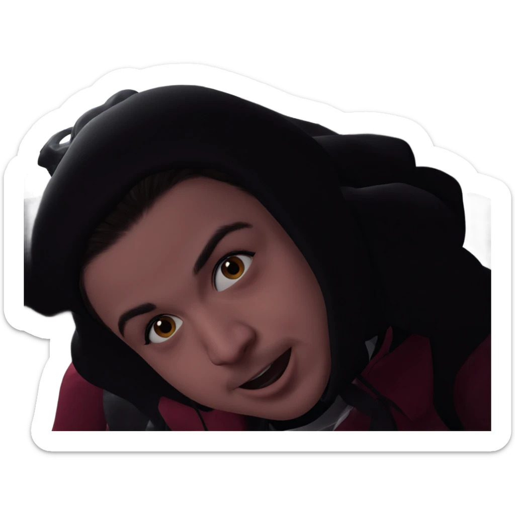 young girl in solitude sticker