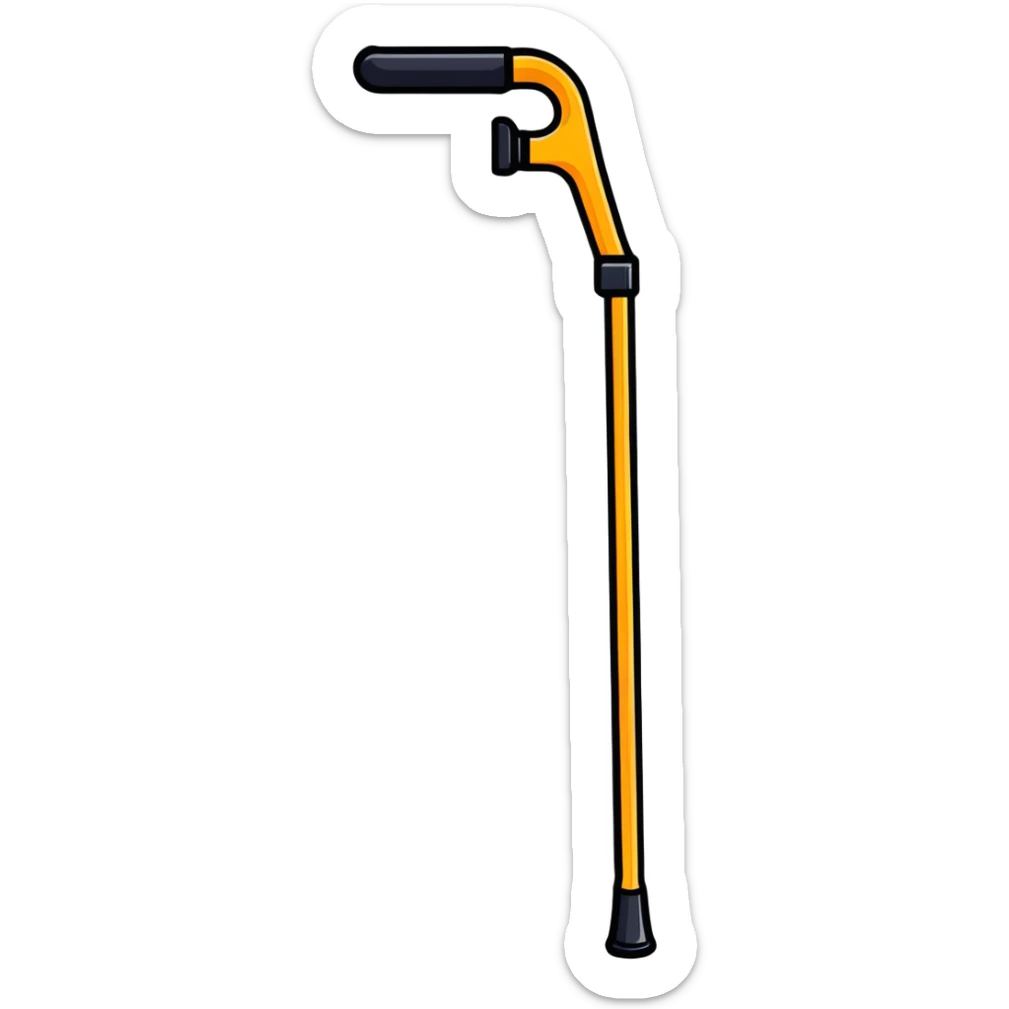 bastón para baja visión con colores vivos y contorno grueso sticker