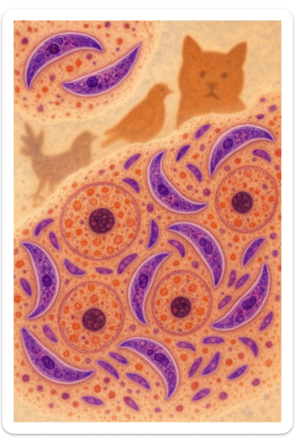 Toxoplasma gondii, che infetta tutti gli animali a sangue caldo, compreso l'essere umano sticker