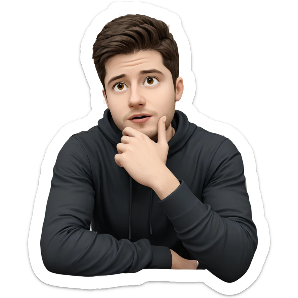 thoughtful moment in the cafe sticker