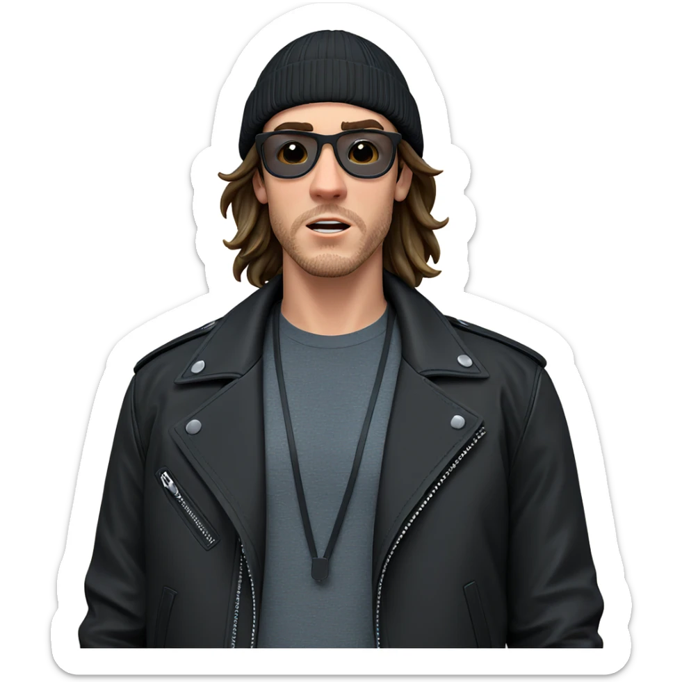 cool dude in black jacket sticker