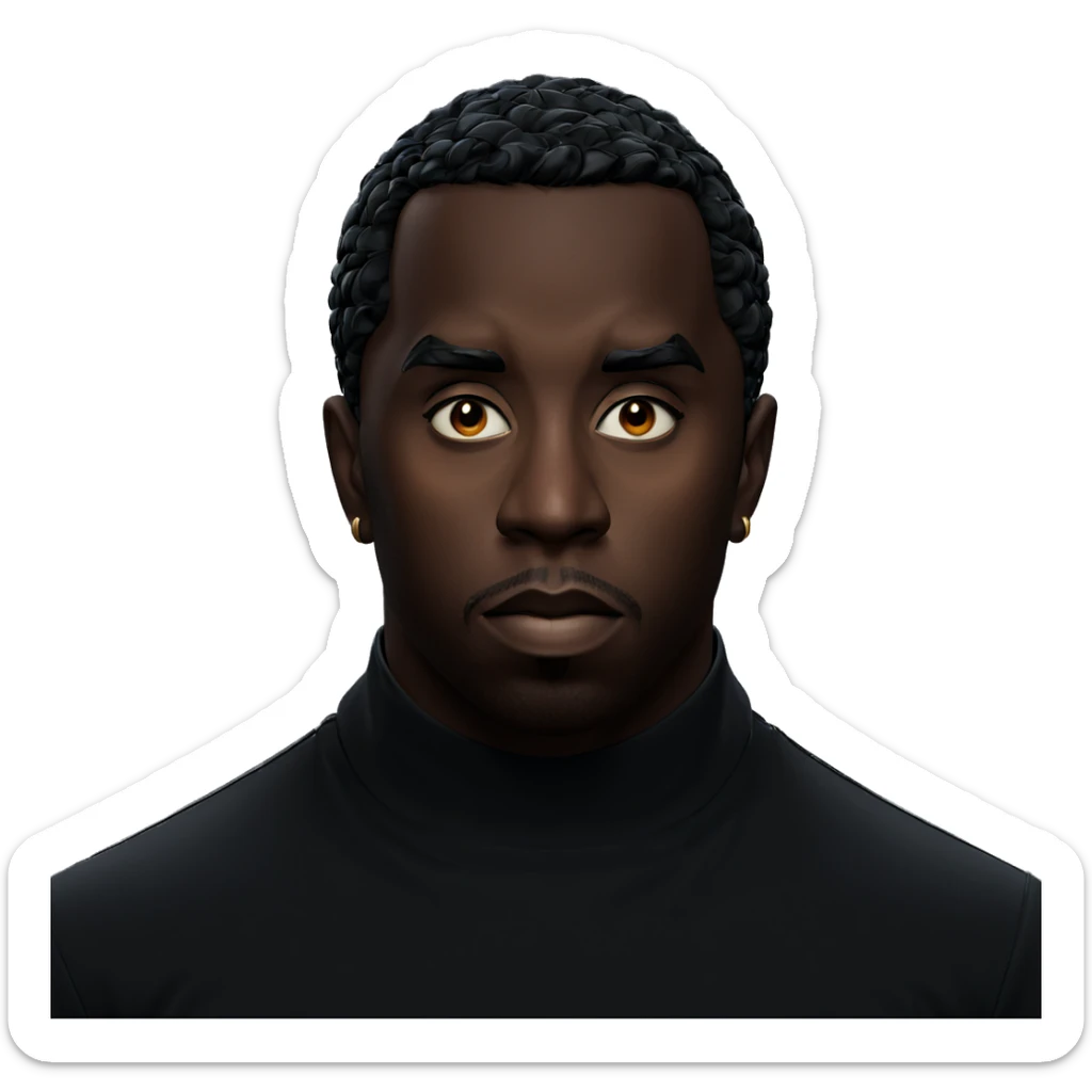 portrait of a dark-skinned male sticker